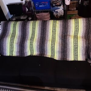 Mexican Blanket neon yellow and black stripes